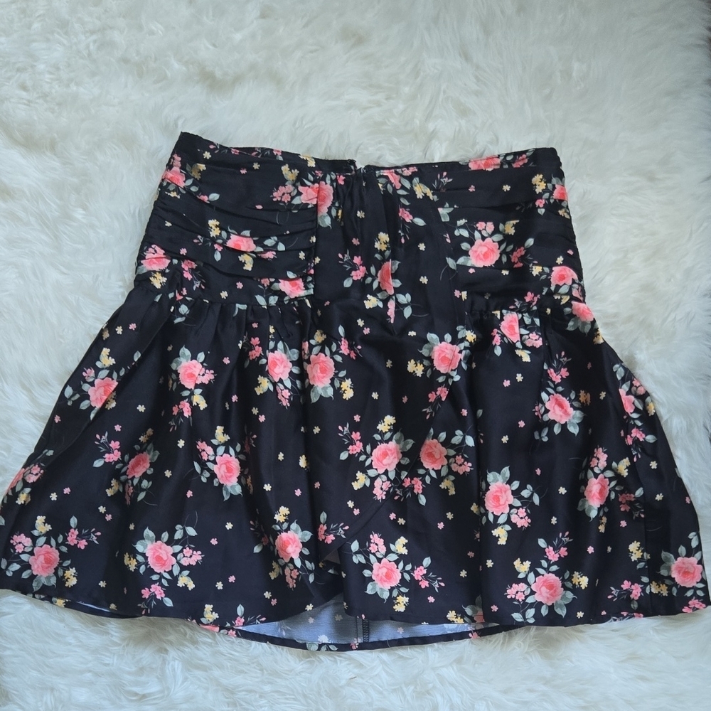 Floral Black Skirt